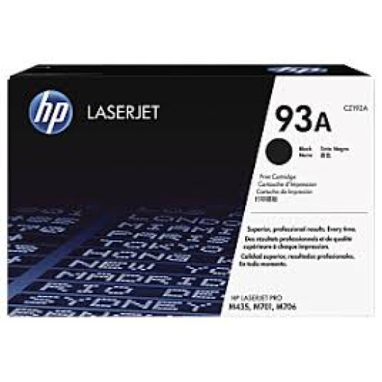 HP 93A Black LaserJet Toner Cartridge  CZ192A