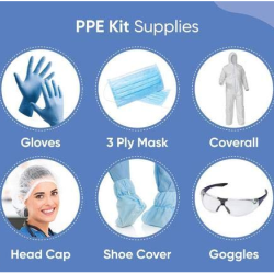 PPE kit with 90 GSM cover all suit